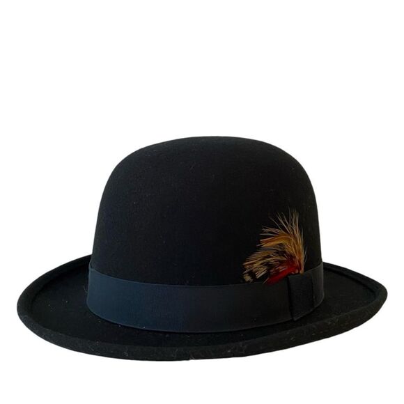 Bailey of Hollywood Derby Black Hat 100% Wool Made in USA Men's Size Large
